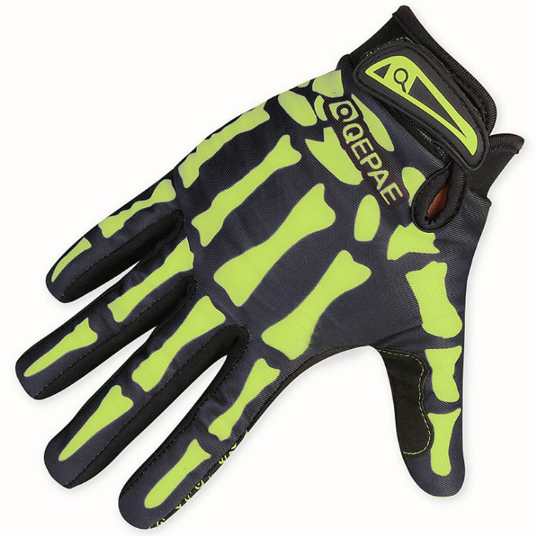 Sports outdoor full finger skull riding gloves 1068479609769