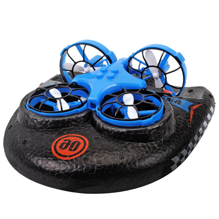 RC Boat Water Land And Air Four-Axis  Hovercraft Three-in-one Multi-function Toy One-button Tumbling Mini Drone 1069668537419
