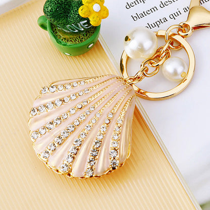 Rhinestone Pearl Shell Car Key Ring 106d7b8d 26dc 49f3 9f77 07ae16cf60b4