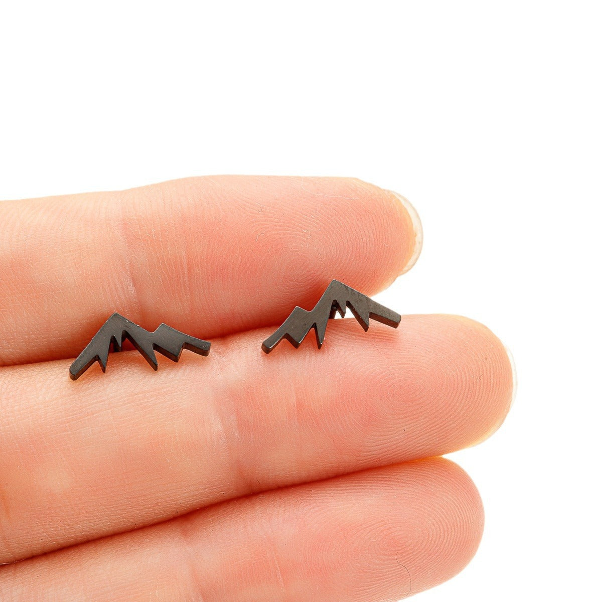 Stainless Steel Snow Mountain Mountain Stud Earrings Personality 107044cb d058 4254 a0d1 114f6438a2eb