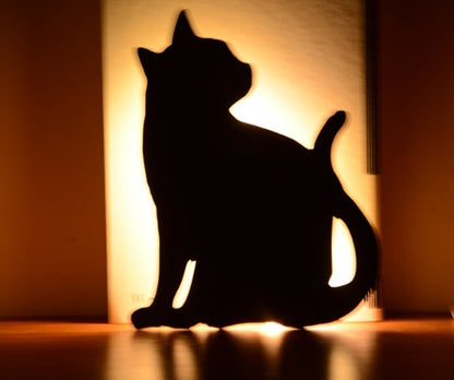 LED Animal Dog Cat Shape Night Light Sensor Control Smart Sound Wall Lamp Home Corridor Balcony Night Lamp Baby Kids Sleep La