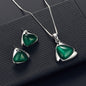 Geometric Triangle Cat-eye Necklace And Earrings Suite