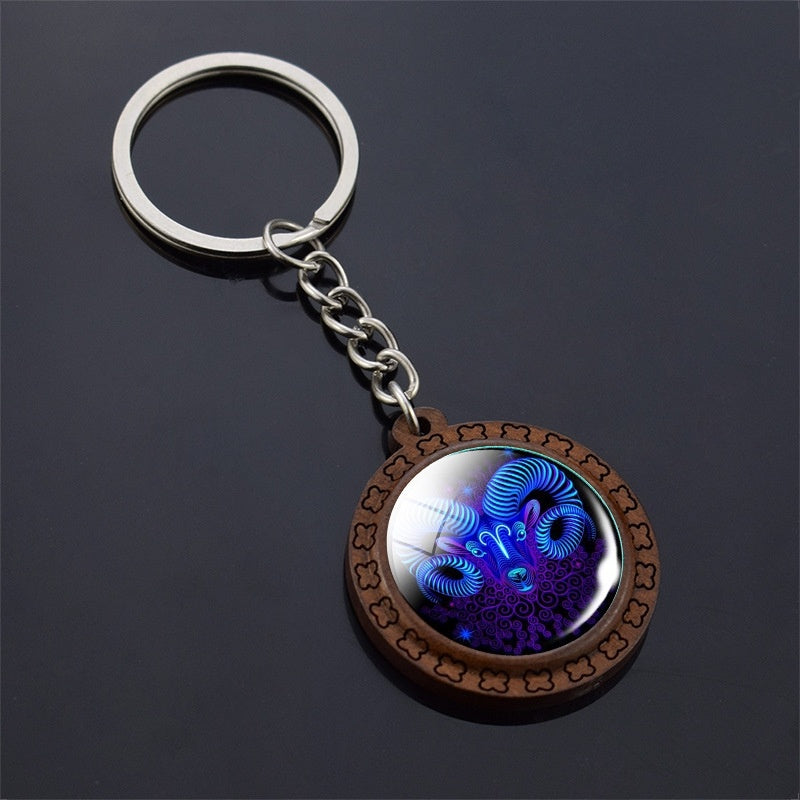 Constellation Keychain Wood Carved Time Gem Pendant 1074defe 2e05 40ba 8ffc 64c0d3b04e4c