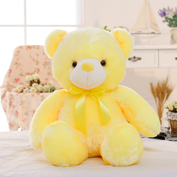 Creative Light Up LED Teddy Bear Stuffed Animals Plush Toy Colorful Glowing Christmas Gift For Kids Pillow 1077048215060