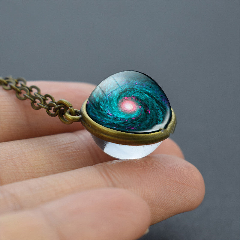Nebula Galaxy Double Sided Pendant Necklace 1079196098320