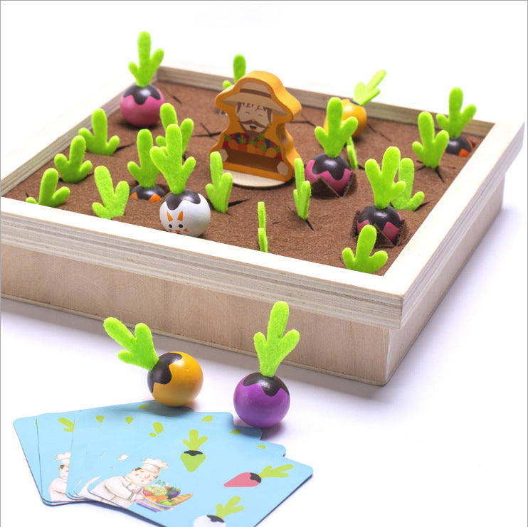 Wooden Toys New Vegetable Memory Game Radish Size Matching 1079360428514