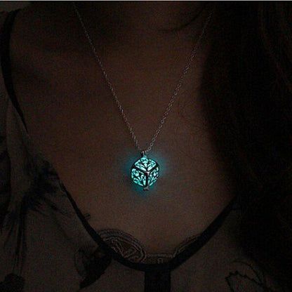 Square Life Tree Hollow Night Glowing Necklace Necklace Life Tree Pendant Necklace 108033302214