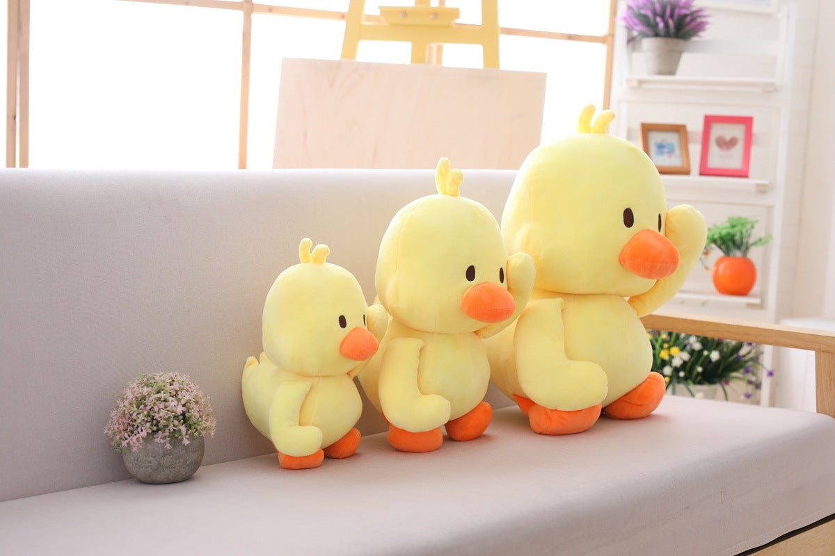 Little yellow duck figurine dancing expression small yellow duck plush toy 108194861952