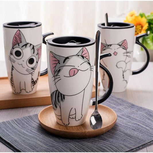 Large 600 ml Cute Ceramic Cat Mug 108260655931
