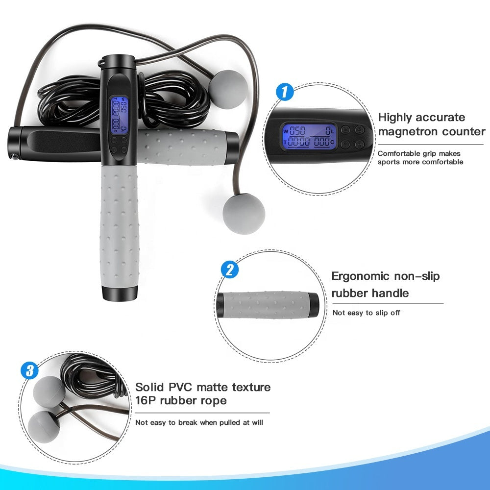 Smart electronic counting skipping rope 1083497805902