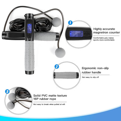 Smart electronic counting skipping rope 1083497805902