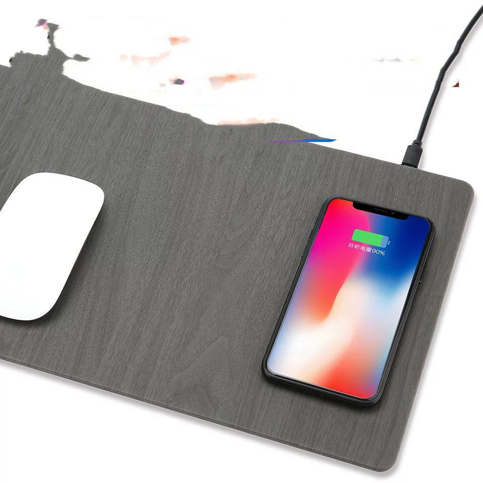 Mobile Phone Qi Wireless Charger Charging Mouse Pad Mat PU Leather Mousepad 1084059031703