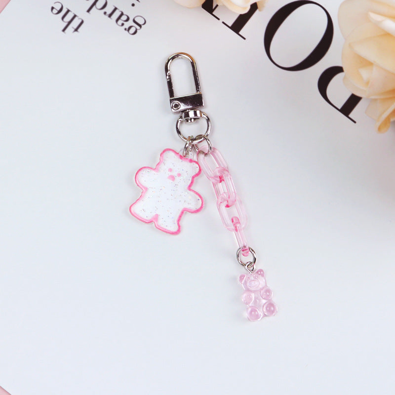 Acrylic Bear Headphone Accessories Keychain Girl Heart 1084240f 0e25 4776 8836 c6a9d89d420e
