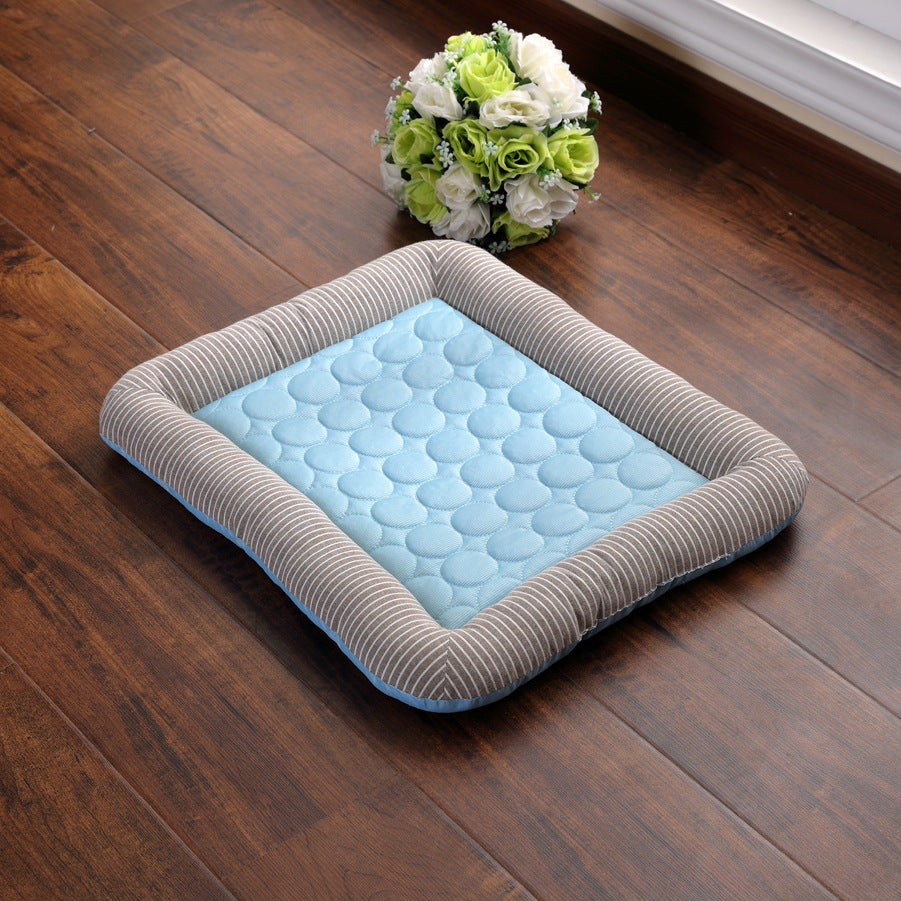 Pet Cooling Pad Bed For Dogs Cats Puppy Kitten Cool Mat Pet Blanket Ice Silk Material Soft For Summer Sleeping  Blue Breathab