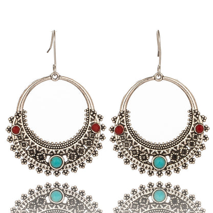 Drop-shaped alloy pendant earrings 10870164647805