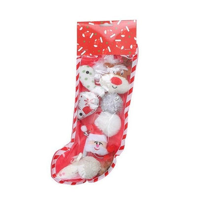 Christmas stocking bells plush mouse funny cat stick pet cat toy 1088257057992