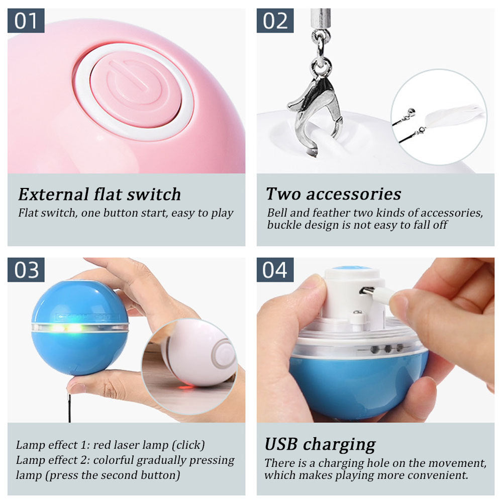 Colorful LED Laser Funny Cat Ball 10892437340569