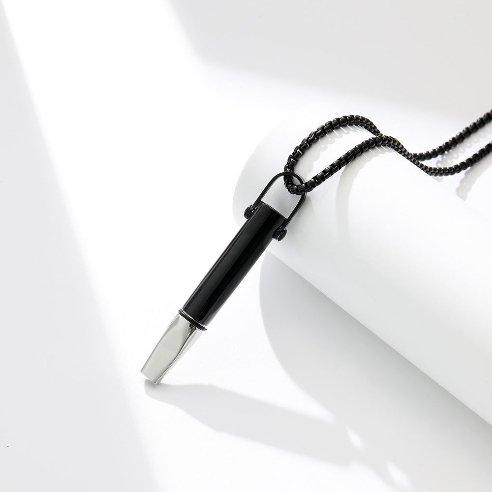 Breathing Resistance Whistle Necklace Round Tube Built-in Cotton Core 108b02cf 887f 429f b42c 750f656b4644