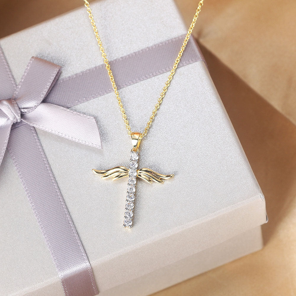 Angel Wings Cross Necklace 10902949347345