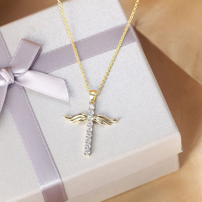 Angel Wings Cross Necklace 10902949347345