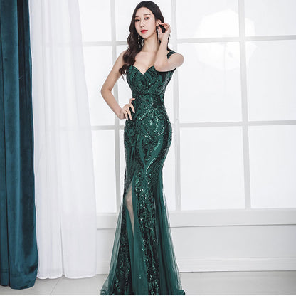 Fishtail Long Summer Sequins Sling Evening Dress Banquet 10991421886 941348734