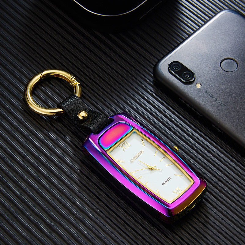 HF20 Multifunction Clock and Watch Keychain Lighter with Light 1099537397250
