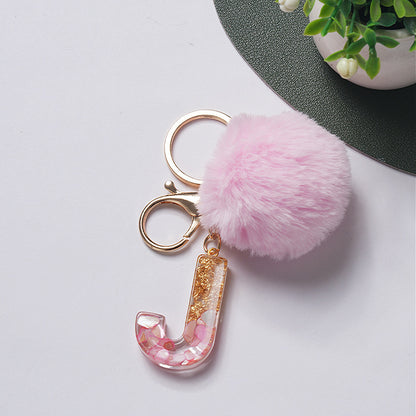 Hair Ball Pendant 26 English Letters Epoxy Keychain 10d0489c 53f2 4e64 95c2 14bd2d2a03e1