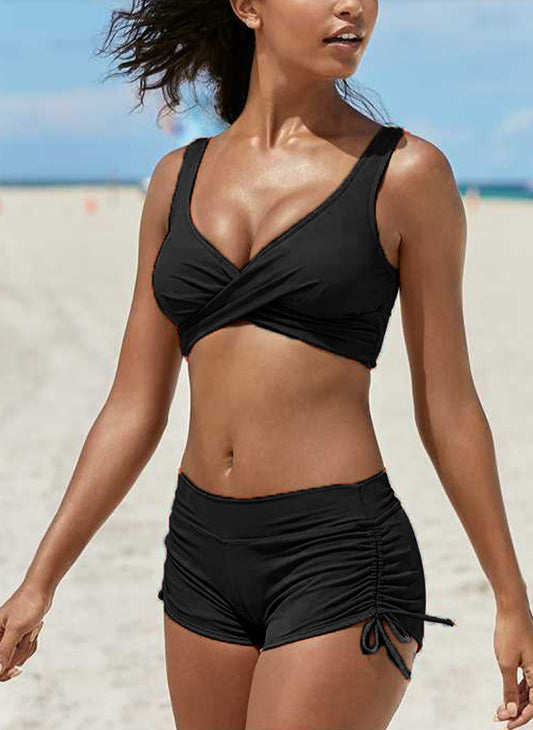 Women's Removable Strap Bandeau Top High Cut Cheeky Bikini Set Swimsuit 10dd0f7a 7d09 482a bba9 eb1f932d431c