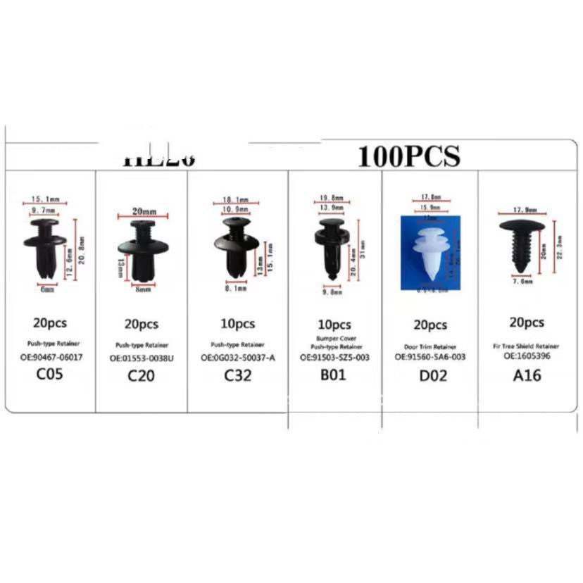 Bag 100PCS Auto Buckle Domestic Trade And Foreign Trade Combination Set Nylon Clip 10ddad12 1454 4082 9339 833831065f83