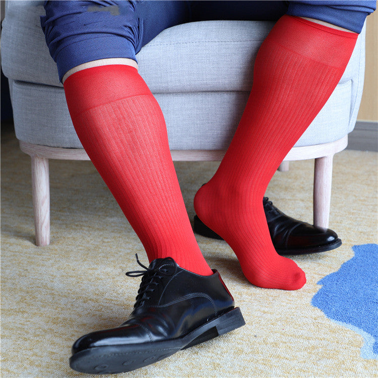 Men's Straight Slimming Stripes Soft Nylon Stretch Socks 10e20d5b 474c 41c8 958c 863662f96d8a