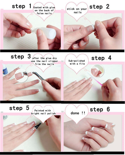 French Porcelain White manicure with crescent 1101490226741