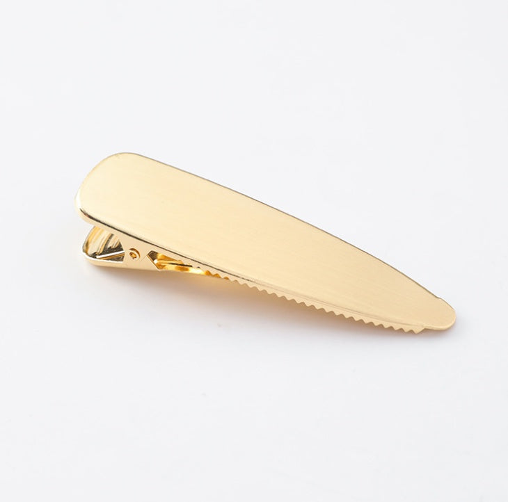 Elegant wild retro matte brushed metal hair clips Duckbill clips bangs clip side headdress