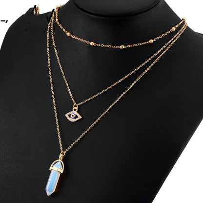 Diamond Eye Pendant Triple Chain 1105182414604