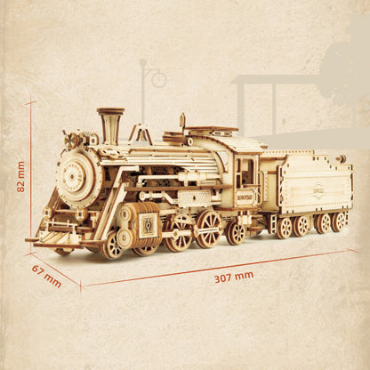 3D Wooden Puzzle Train Model DIY Wooden Train Toy Mechanical Train Model Kit Assembly Model Home Decoration Crafts - HD Wireless Product #9