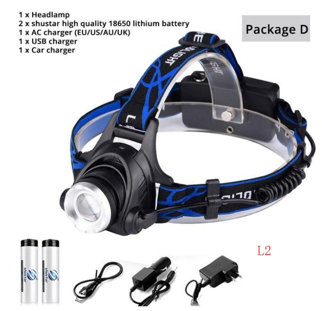 USB Charging Built-in Smart Sensor Head-mounted Outdoor Fishing Headlight 1108432865200