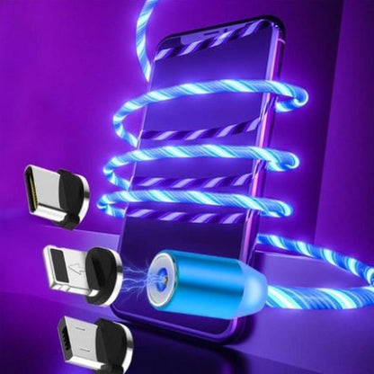 Compatible with Apple, Flowing Ligh Magnetic Streamer Data Line Cable for Iphone Android Typec - 图片 9