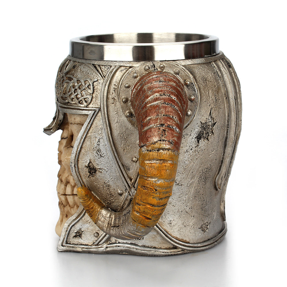 Stainless Steel Horns Helmet Skull Coffee Mug 1112680613645
