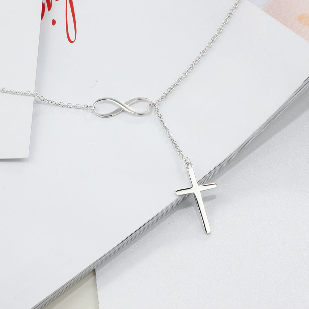 Cross s925 sterling silver female low-cut necklace 1116298030563