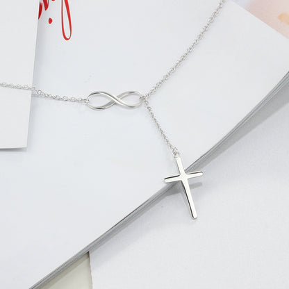 Cross s925 sterling silver female low-cut necklace 1116298030563