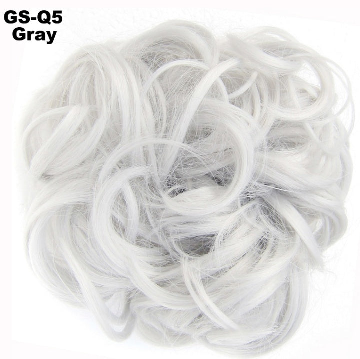 Europe, Japan, and South Korea popular hair bun fluffy natural drawstring curly hair ball head hair ring hair set female hair