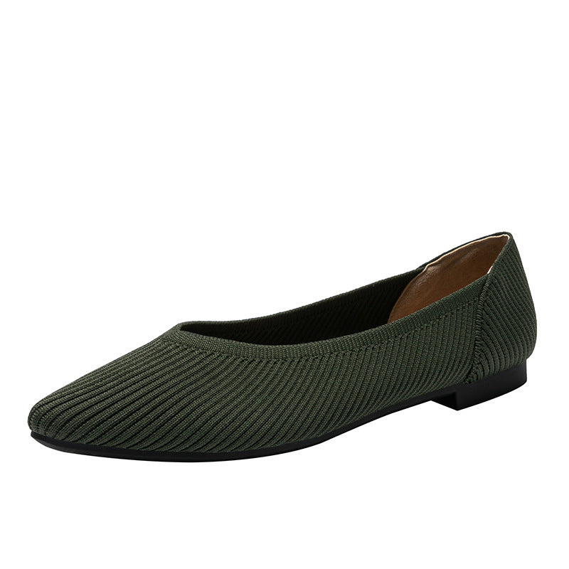 Summer New Flying Woven Princess Soft Bottom Pointed Toe Shallow Mouth Female Versatile Single-layer Shoes 1118d975 ea3f 4e4d