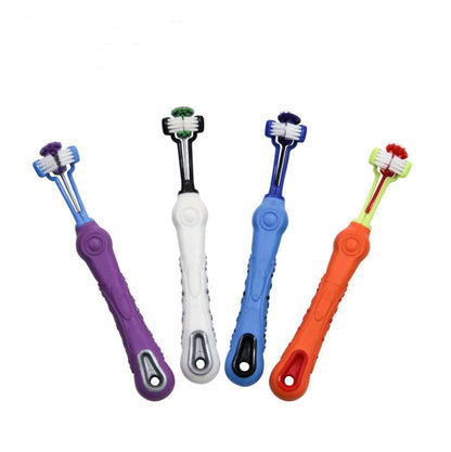 Three Sided Pet Toothbrush Dog Brush Bad Breath Tartar Teeth Care 1119113836779