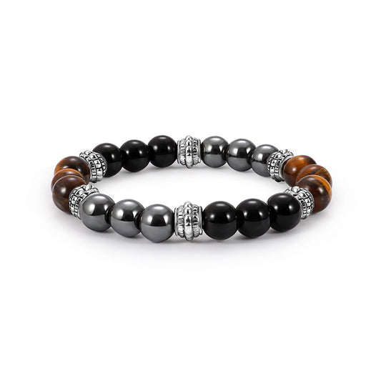Black frosted stone tiger eye bracelet 1123792975227