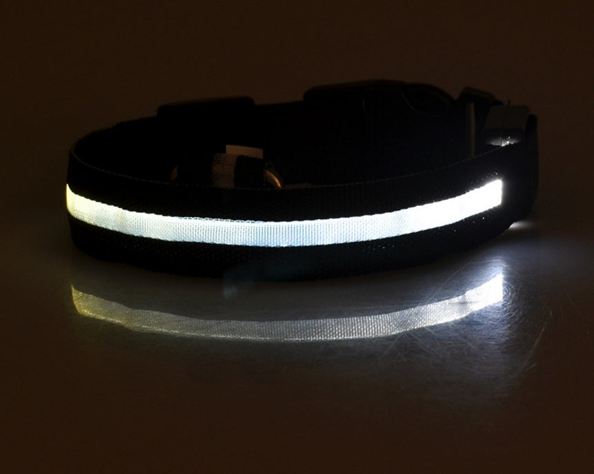 Nylon LED Pet Dog Luminous Collar Night Safety Flashing Glow in Dark Dog Cat Leash Adjustable Pet Supplies 1125666416205