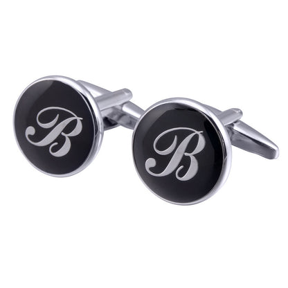 French Cufflinks black round Enamel Traditional letter Cufflinks 1126752458256 8bd482cb 0aa7 4bdf ac3a 5d9708caef38