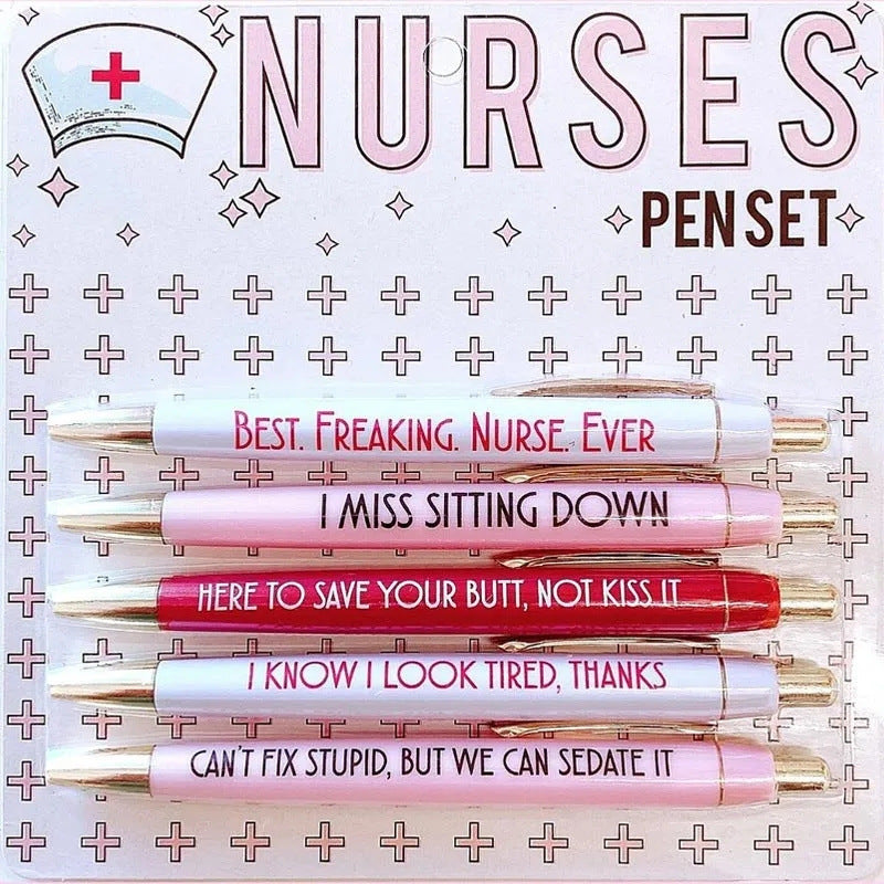 Nurse Theme Copywriting Ballpoint Pen Funny Nurse Retractable Ballpoint - 图片 4