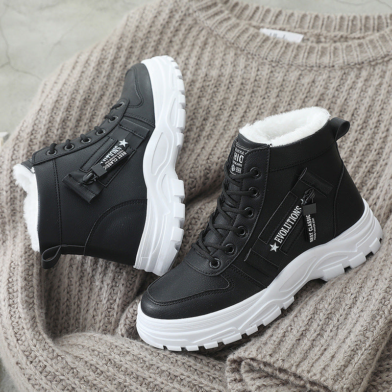 Short boots wild warm and velvet snow boots cotton shoes 113012976831247