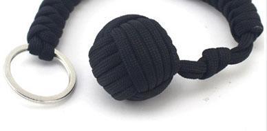 Outdoor Seven Core Umbrella Rope Climbing Survival Key Chain Hanging Hand-woven Round Steel Ball 1132649409918