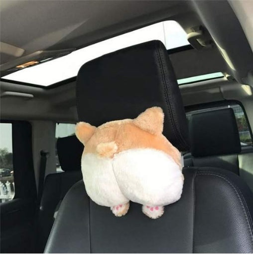 New Universal Car Neck Pillow Headrest Seat Cute Soft Corgi Butt Shape Pillows 1133141643992