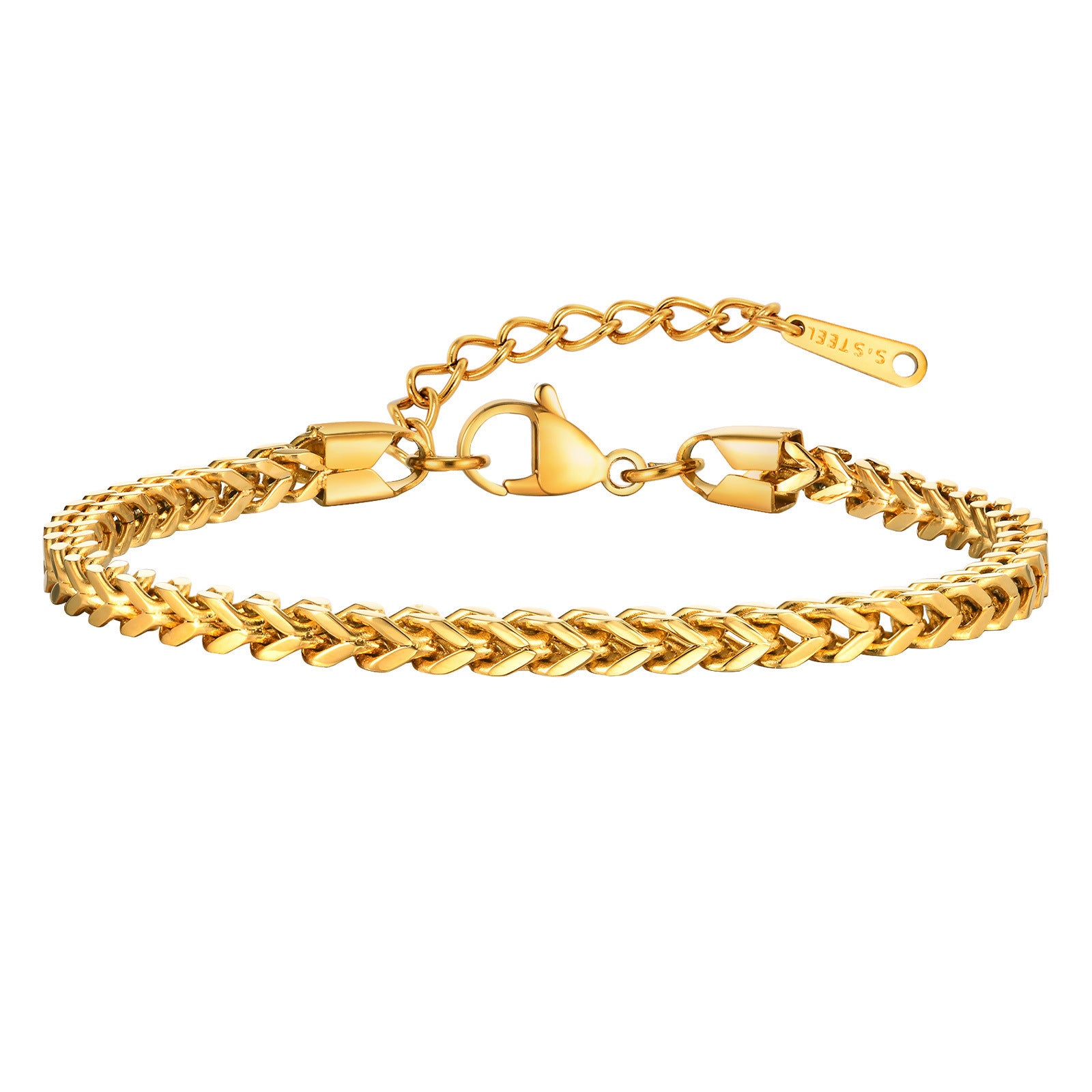 Men's Weaving Four-sided Grinding Chain European Hip Hop Square Titanium Steel Necklace Bracelet 1134773e 148e 4433 a219 d1ef